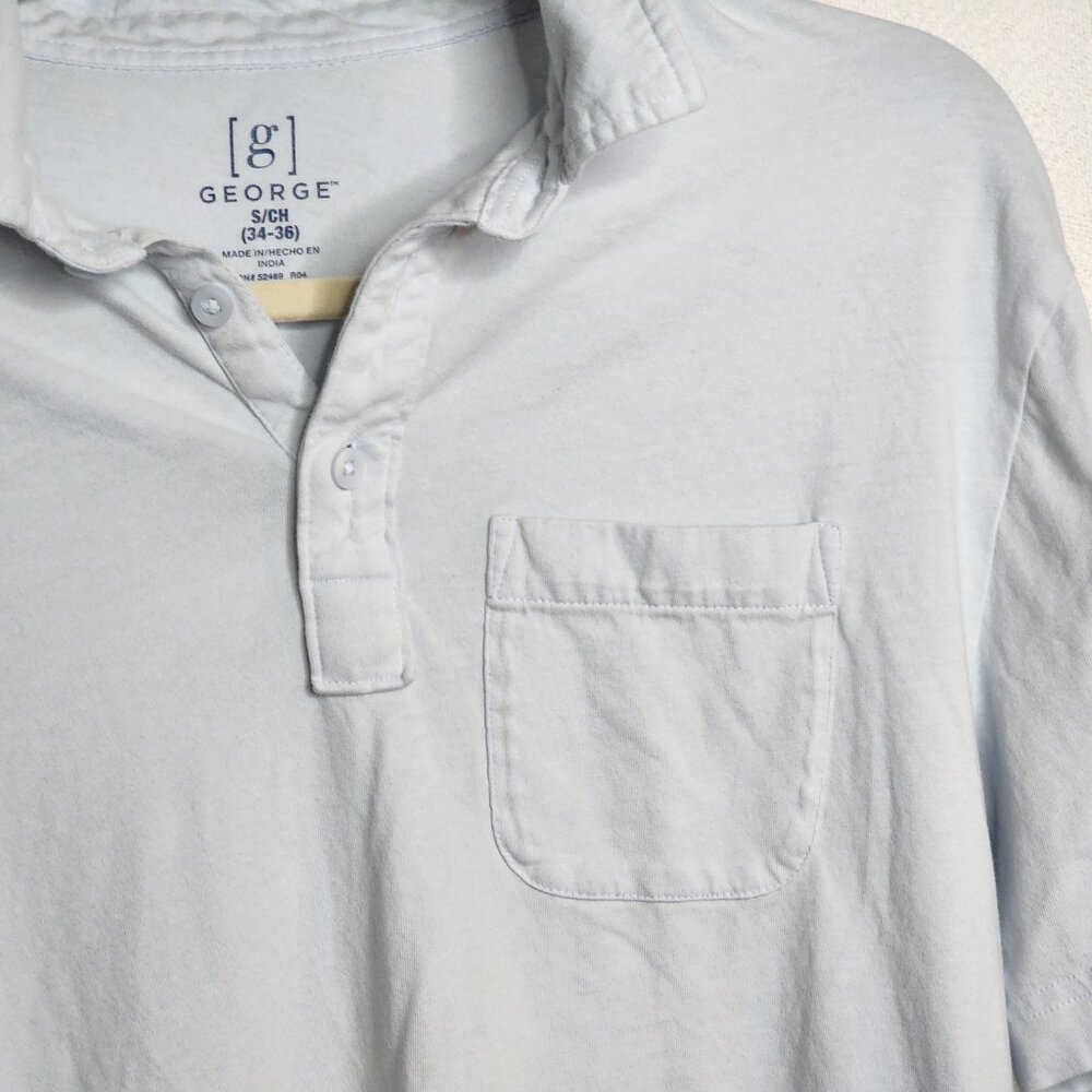 George Brand Purple Cotton Short Sleeve Pocket Front Polo Shirt Size S 34-36 - Picture 8 of 16